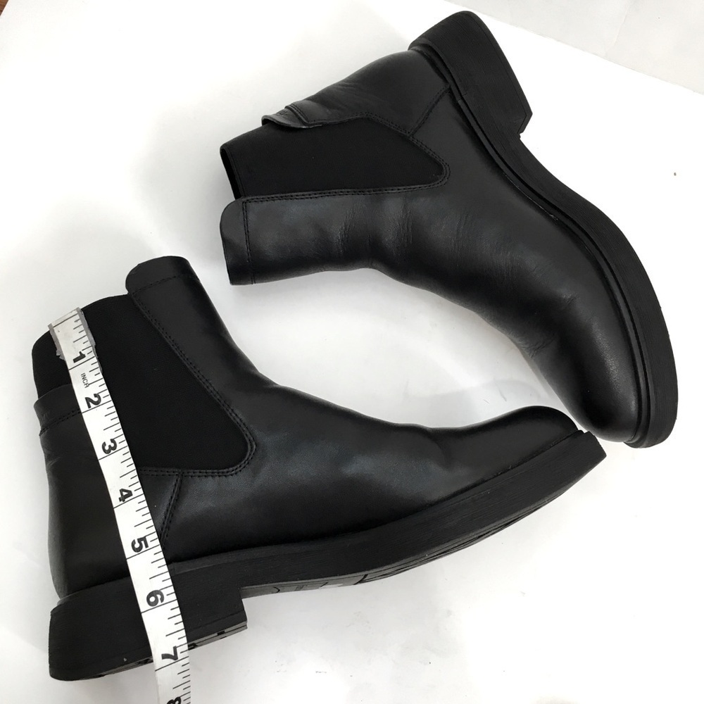 Franco Sarto Brood Black Leather Chelsea Pull On Ankle Boots - Picture 12 of 14